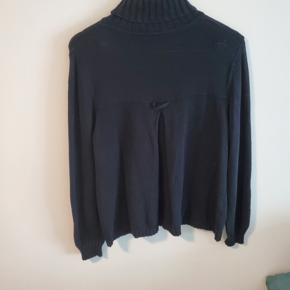 J Jill linen cotton blend knit black turtleneck size small long sleeve - Picture 7 of 9